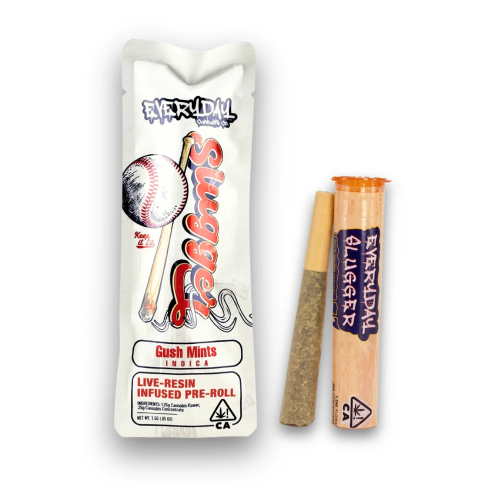 Everyday_Slugger_Gush_Mints_Indica Everyday Sluggers Live Resin Infused Pre-rolls 1.25G - Image 1