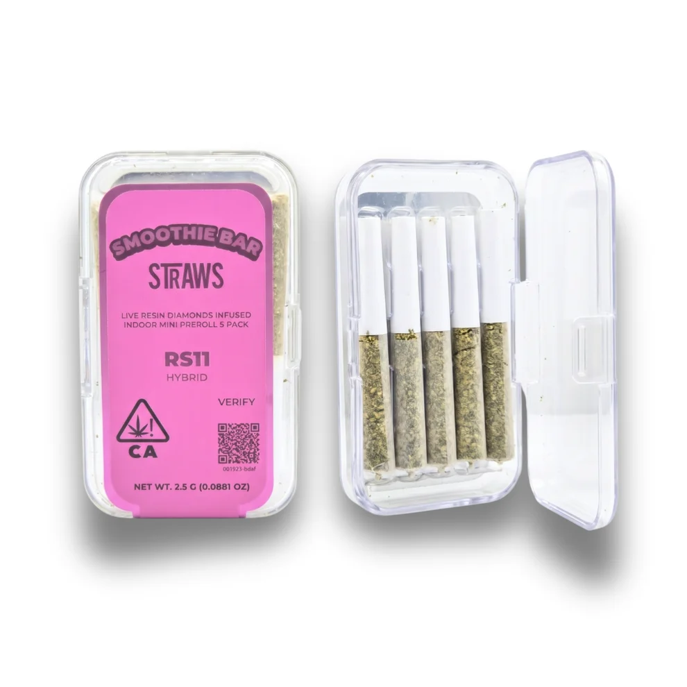 Smoothie-Bar_Straws_Live_Resin_Mini_Pre-Rolls_RS-11_Hybrid Smoothie Bar Mini Pre-rolls 2.5G - Image 1